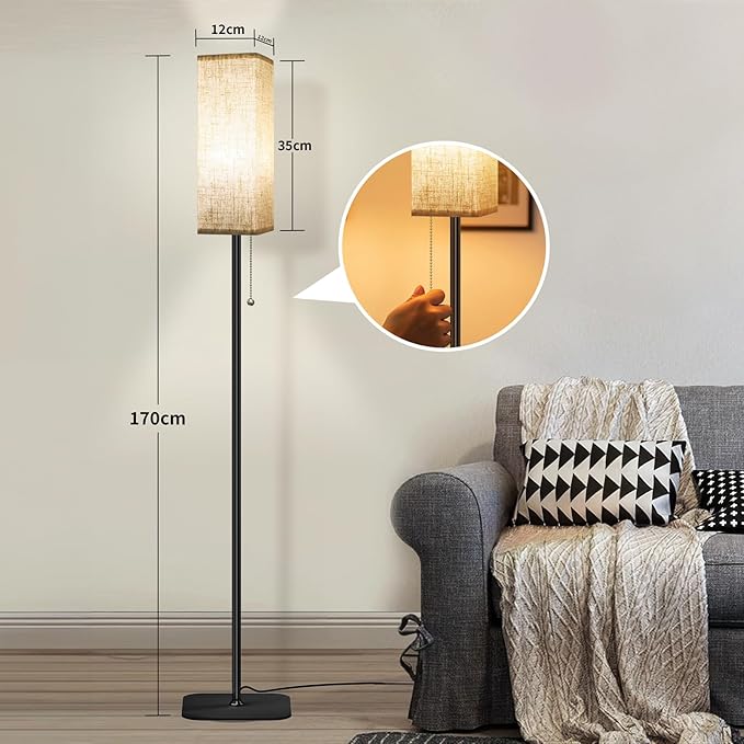 Floor Lamp for Bedroom Living Room: LED Modern Standing Lamp, Tall Lights for Office, Dimmable Pole Lamp for Reading, Kids Room, Working - LeafyLoom