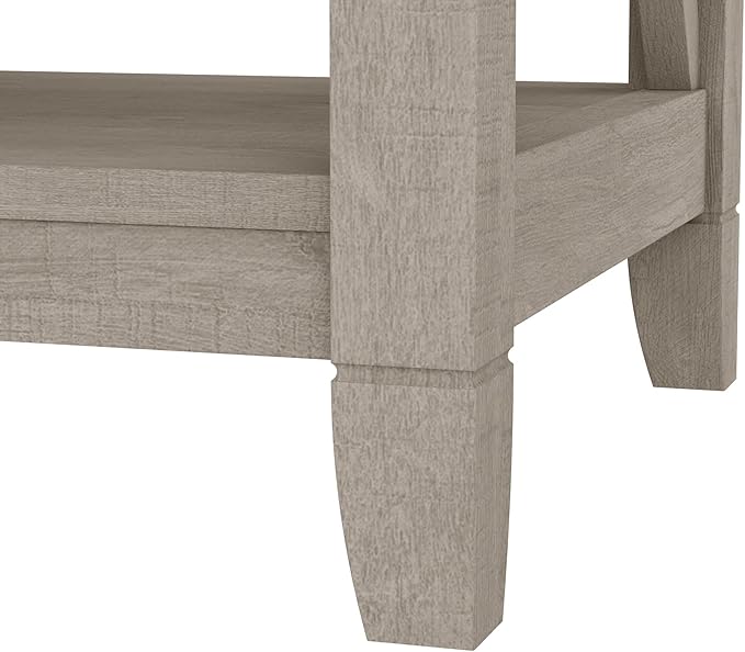 Bush Furniture Key West Tall 5 Shelf Bookcase in Washed Gray - LeafyLoom
