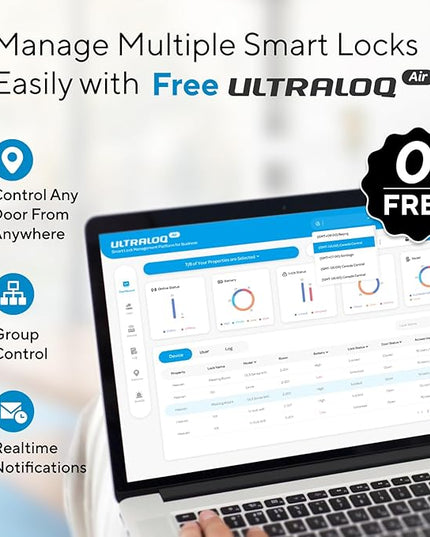 ULTRALOQ U-Bolt Pro WiFi Smart Lock with Door Sensor, 8-in-1 Keyless Entry Door Lock with Fingerprint ID, App Remote Control, Built-in WiFi Keypad Deadbolt, Auto Unlock, IP65 Waterproof, Easy Install ULTRALOQ