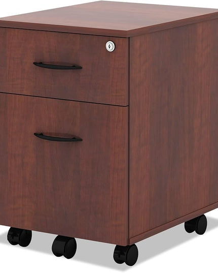 Alera ALEVABFMC Valencia Series Mobile B/f Pedestal, 15 7/8 X 19 1/8 X 22 7/8, Med. Cherry - LeafyLoom