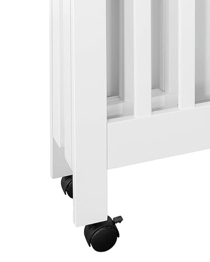Babyletto Origami Mini Portable Crib Folding with Wheels in White, 2 Adjustable Mattress Positions, Greenguard Gold Certified - LeafyLoom