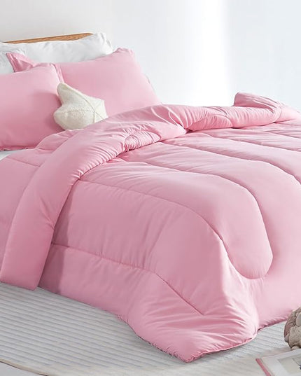 SLEEP ZONE Kids Pink Bedding Twin Comforter Set - Super Soft & Cute Printed 2-Piece Comforter Set All Seasons for Girls, Fade Resistant, Machine Washable, Ballet Pink - LeafyLoom