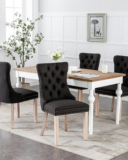 NicBex Haerin-SD-00111-LWJ Dining Chairs, 25.5"x19.7"x37.4", Natural Black - LeafyLoom