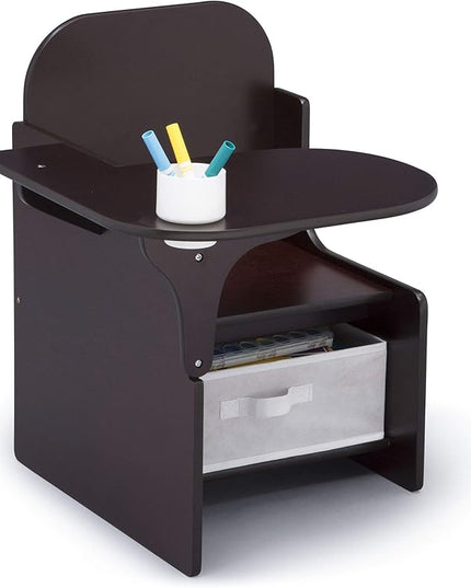 Delta Children MySize Chair Desk With Storage Bin, Dark Chocolate - LeafyLoom
