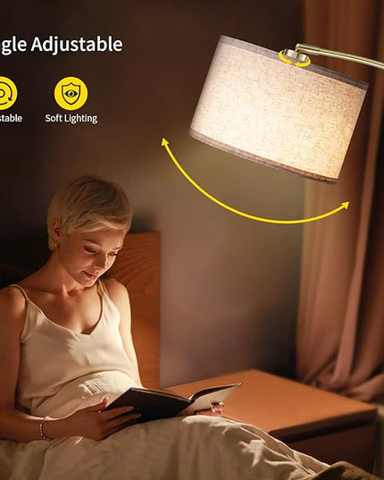 SUNMORY Arc Floor Lamp with Remote,Modern Floor Lamp with Stepless Dimmable Bulb,75″Height Tall Lamp for Living Room with Hanging Drum Shade and Weighted Base.Mid Century Standing Lamp for Bedroom. - LeafyLoom