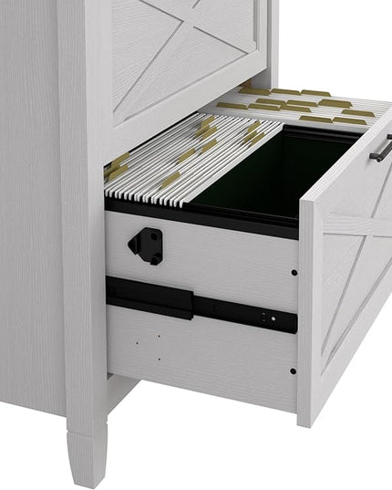 Bush Furniture Key West Lateral File Cabinet, Modern Farmhouse 2 Drawer File Cabinet for Home Office - LeafyLoom