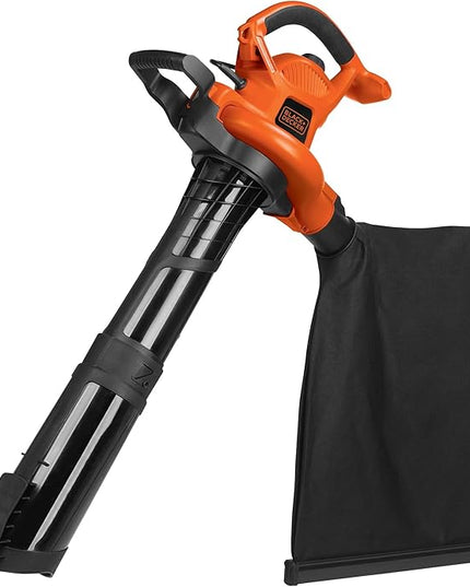 BLACK+DECKER 3-in-1 Electric Leaf Blower, Leaf Vacuum/Mulcher, Corded, 12-Amp (BV6600) - LeafyLoom