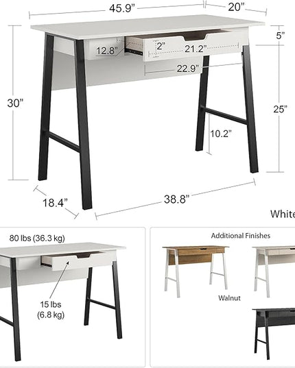 Ameriwood Home Oxford Computer Desk with Drawer, Pale Oak - LeafyLoom