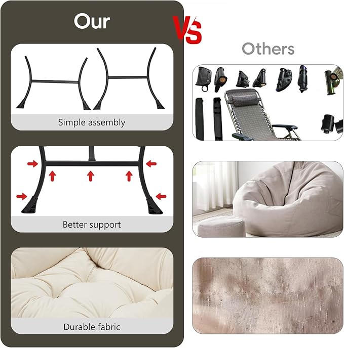 Lazy Chair with Folding Ottoman Modern Large Accent Chair,Contemporary Lounge Leisure Sofa Chair with Armrests Upholstered Sofa Armchair Reading Chair for Bedroom,Dorm & Office,Beige - LeafyLoom