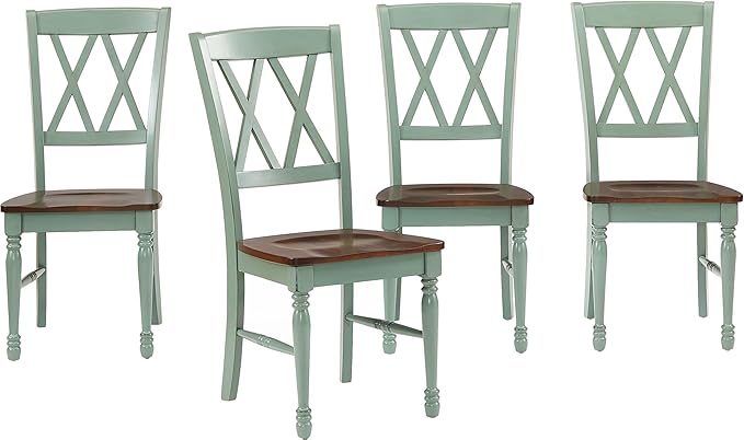 Crosley Furniture Shelby Dining Chairs (Set of 4), Distressed Teal - LeafyLoom