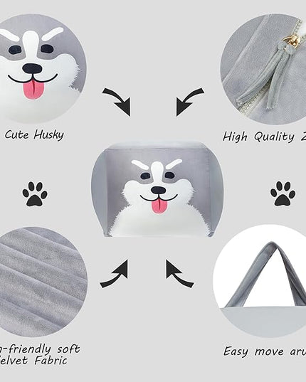 Anzitinlan Bean Bag Chair for Toddler Bedroom, Stuffed Animal Storage, Kids Toy Storage Organizer, Extra Large Size, Velvet Super Soft Cover Only - LeafyLoom
