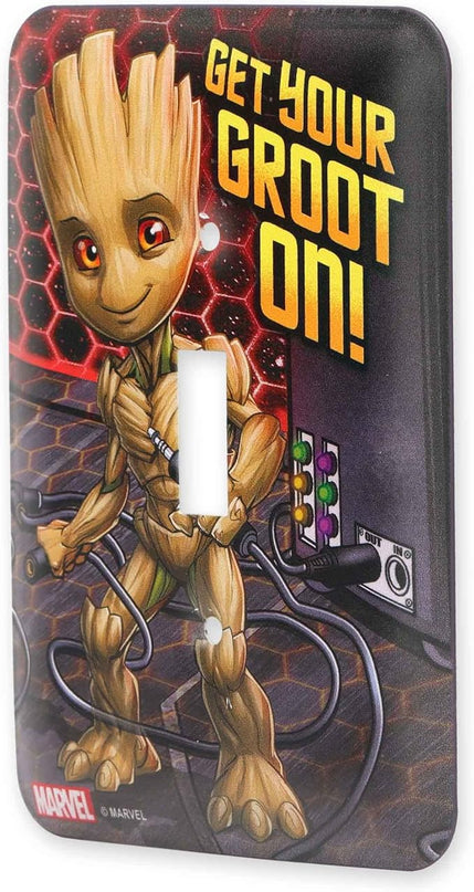 Marvel Groot Metal Light Switch Plate - Groot Switch Plate Decoration for Bedroom or Man Cave - Get Your Groot On! - LeafyLoom