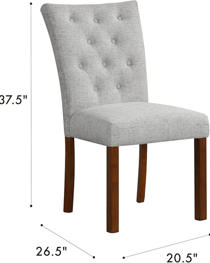 HomePop Classic Parsons Dining Chairs, Pack of 2, Pewte Gray Woven - LeafyLoom