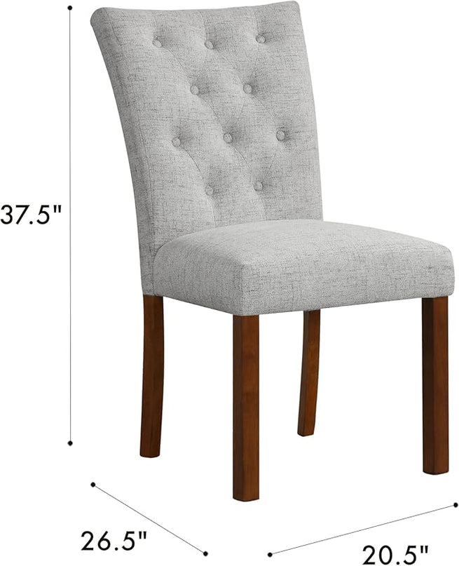 HomePop Classic Parsons Dining Chairs, Pack of 2, Pewte Gray Woven - LeafyLoom