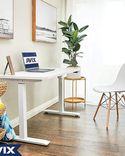 AVIX Whole Piece Electric Standing Desk, 48 x 24 Inches Height Adjustable Desk, Sit Stand Desk Home Office Desks, Black - LeafyLoom
