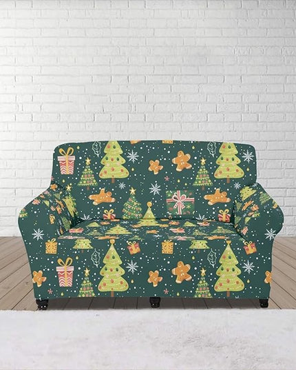 FKELYI Christmas Tree Sofa Couch Cover Comfortable Furniture Protector with Elastic Bottom Stretch Sofa Slipcover for Living Room M FKELYI