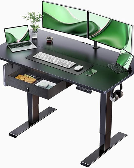 Marsail TZESD12B home-office-desks, 48 x 24 Inch, Black - LeafyLoom