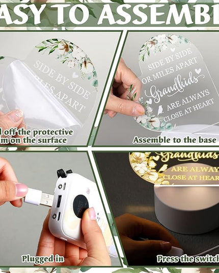 Karenhi Grandma Gifts from Grandchildren Lamp Gifts for Grandma Grandkids Gifts for Grandm Great Grandma Gifts Birthday Gifts for Grammy Grandmother Nana (Side by Side Style) - LeafyLoom