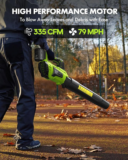 Leaf Blower Cordless with Battery and Charger - Anykit 20V Electric Leaf Blower 2 Speed Modes, Blower Cordless Battery Leaf Blower for Clearing Deck Sidewalk Driveway - LeafyLoom