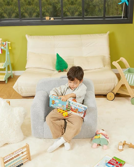 Toddler First Chair, Baby Chairs Comfy Toddler for Boys and Girls for Ages 18 Months and Up, Fits Any Decor (Grey) - LeafyLoom