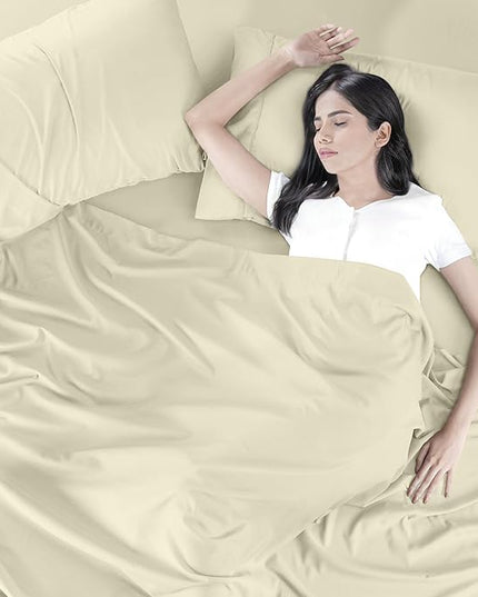 Utopia Bedding Queen Bed Sheets Set - 4 Piece Bedding - Brushed Microfiber - Shrinkage and Fade Resistant - Easy Care (Queen, Ivory) - LeafyLoom