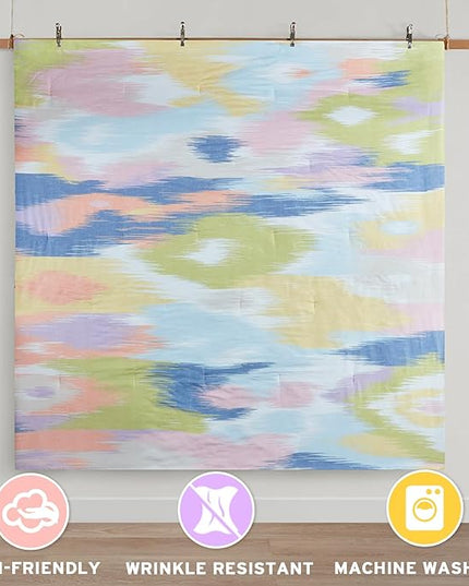 Intelligent Design Queen Comforter Set, Chic Colorful Brushstroke Abstract Print, Girls Room Décor, All Season Queen Bedding Sets for Girls, Matching Sham, Full/Queen, Blue Multi 3 Piece - LeafyLoom