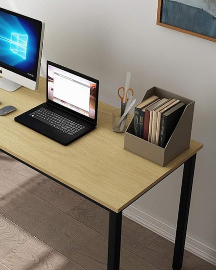 SDHYL 63 inches Modern Computer Desk X-Large Computer Desk for Studio Table, Home Office Desk/Workstation, Dining Table, Meeting Desk, Large Study Desk, Oak, S7-GCP2AC3-160TB - LeafyLoom