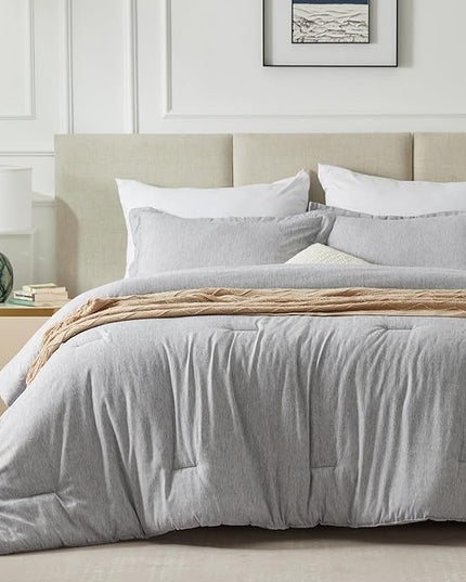 CozyLux Twin/Twin XL Comforter Set Dorm Bedding - 2 Pieces Greyish Green Twin Extra Long Soft Luxury Cationic Dyeing Comforter for College, Breathable Boho Bed Sets with 1 Comforter and 1 Pillow Sham - LeafyLoom