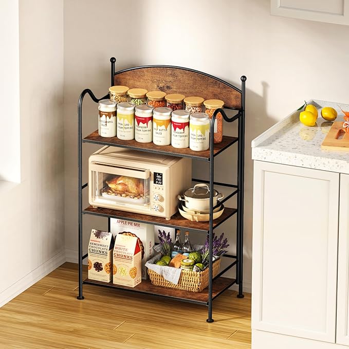 Folding Bookshelf No Assembly, 3 Shelf Black Folding Bookcase,Industrial Small Metal Corner Display Book Shelf with Storage Shelves for Bedroom,Living Room, Home Office Organization - LeafyLoom