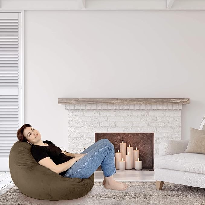 Bean Bag Stuffed Animal Storage Or Cover | No Filler | Extra Large | for Adults Or Kids | Double Stitched | Durable Zipper | Premium Microsuede - LeafyLoom