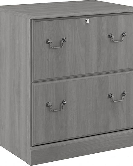 Saratoga 2-Drawer Lateral File Cabinet, Locking, Letter/Legal, Modern Gray, 26.85-Inch - LeafyLoom