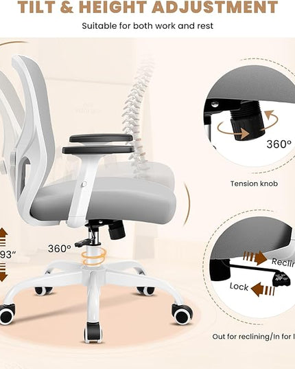 Office Chair Ergonomic Desk Chair with Adjustable Lumbar Support, Swivel Comfy Computer Chair Heavy Duty Executive Chair for Home Office - LeafyLoom