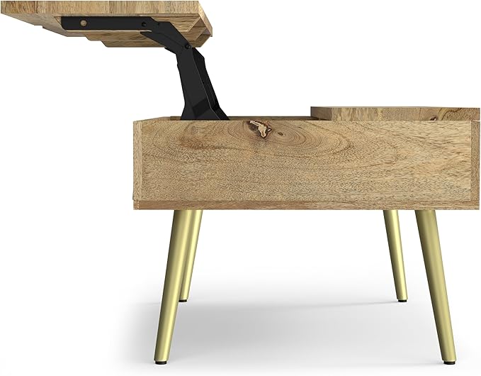 SIMPLIHOME Jager Lift Top Coffee Table, 36 inch, Natural - LeafyLoom