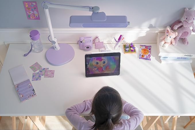 BenQ MindDuo 2 Kids Study Lamp (Purple), Wide & Even Illumination, Auto Dimming, Brightness & Color Adjustment, Presence Detection - LeafyLoom