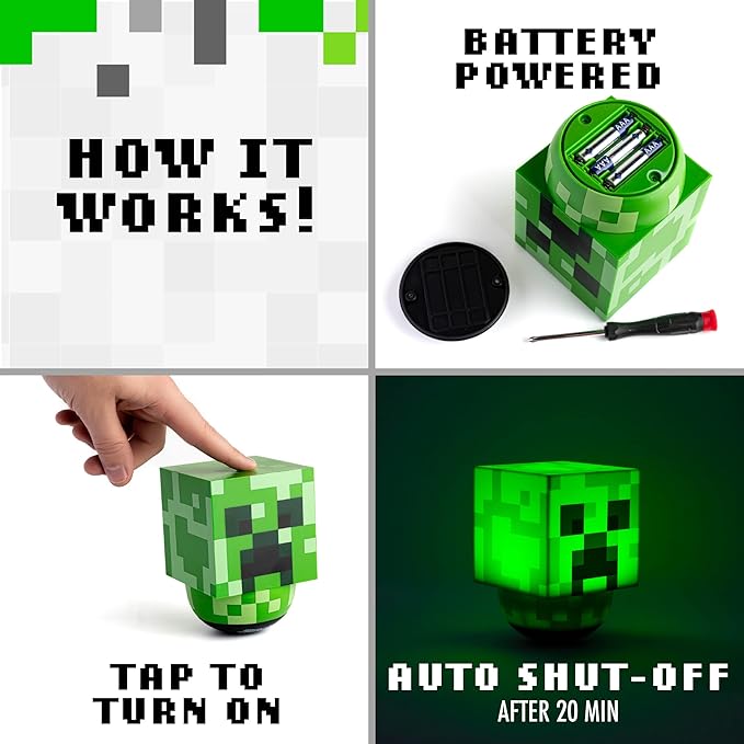 Paladone Minecraft Creeper Sway Lamp - Battery Operated Minecraft Light | Official Merchandise - LeafyLoom