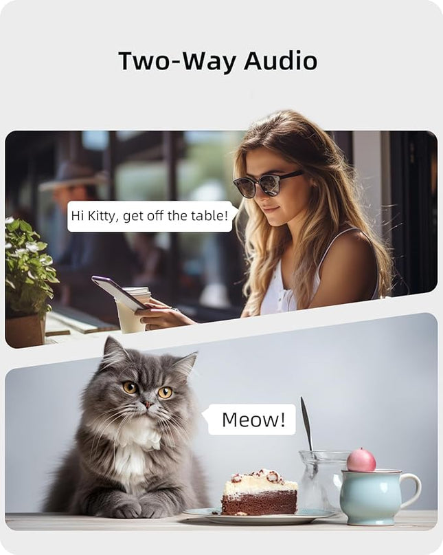 blurams Indoor Camera 2K, Cameras for Home Security 5GHz, 360° Pet Camera w/Motion Tracking, Phone App, 2-Way Audio, IR Night Vision, Siren, Works with Alexa & Google Assistant Blurams