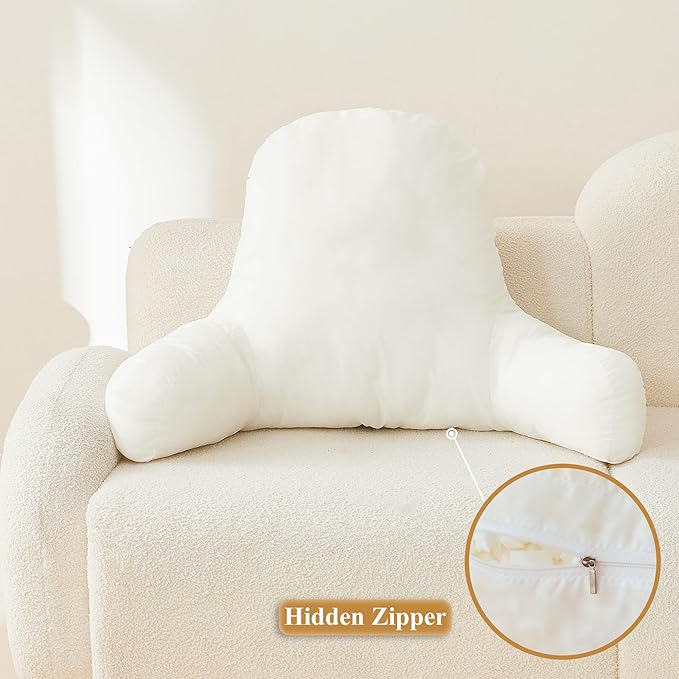 XeGe Reading Pillow Filling (No Cover), Fluffy Backrest Pillow Filler for Bed Sitting Up, Adults Kids Sit Up Back Support Pillow Insert with Arms for Couch Chair Car Home Decoration, Shredded Foam - LeafyLoom