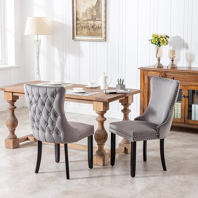 NicBex Haerin-SD-00115-LWJ Dining Chairs, 27.4"x20.4"x37.4", Gray - LeafyLoom