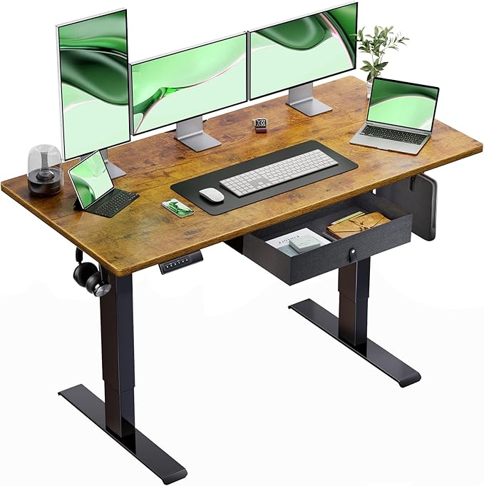 Marsail STAND 2 home-office-desks, 55 x 24 Inch, Rustic - LeafyLoom