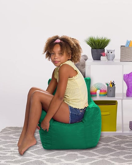 Posh Creations Structured Comfy Bean Bag Chair for Gaming, Reading, and Watching TV, Pasadena Chair, Microsuede - Tide Pool - LeafyLoom
