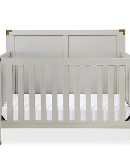 Baby Relax Miles 5-in-1 Convertible Crib for Nursery, Soft Gray - LeafyLoom
