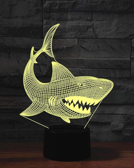 Night Light for Kids 3D Shark Led Lamp with Remote Control 16 Color Changing Xmas Birthday Gift for Child - LeafyLoom