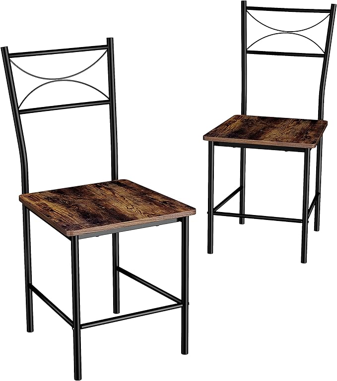 3-Piece Kitchen Dining Room Table Set for Small Spaces，Iron Wood Square Table with 2 Chairs for Kitchen Dining Room Furniture - LeafyLoom