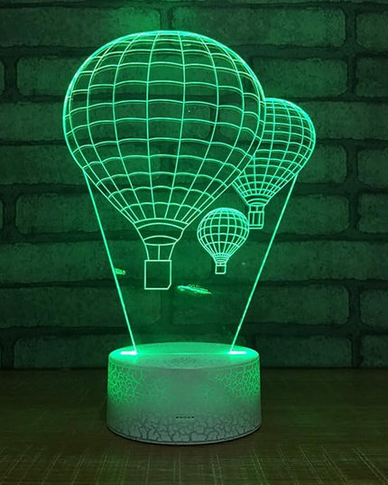 Hot Air Balloon Night Light 3D Visual LED Desk Lamp Fire Balloon Toy Household Home Room Decor 7 Colors Change Touch Table Light Birthday Gift Christmas Gift for Kids and Adult - LeafyLoom