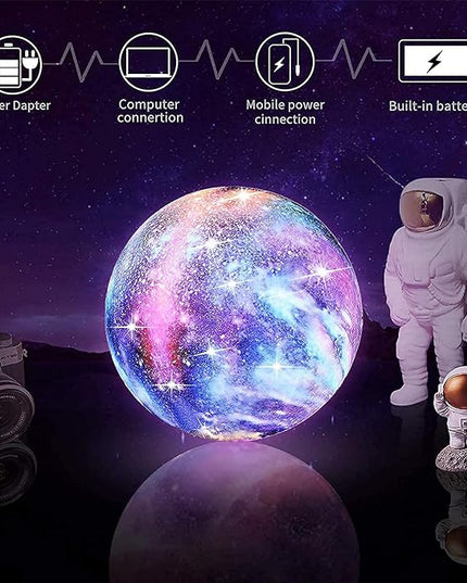 Galaxy Moon Lamp Night Light for Kids adults -16 Colors with Timer, Stand & Remote/Touch Control Moon light - Birthday Valentines Gifts for Kids Women - Mood Lighting for Bedroom Home Décor - 5.9 INCH - LeafyLoom