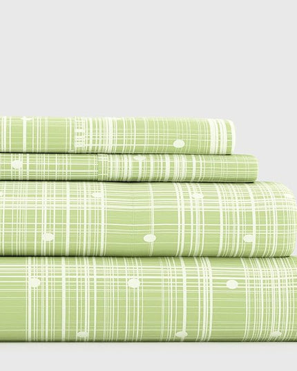 Linen Market 3 Piece Twin Bedding Sheet Set (Moss Polka) - Sleep Better Than Ever with These Ultra-Soft & Cooling Bed Sheets for Your Twin Size Bed - Deep Pocket Fits 16" Mattress - LeafyLoom