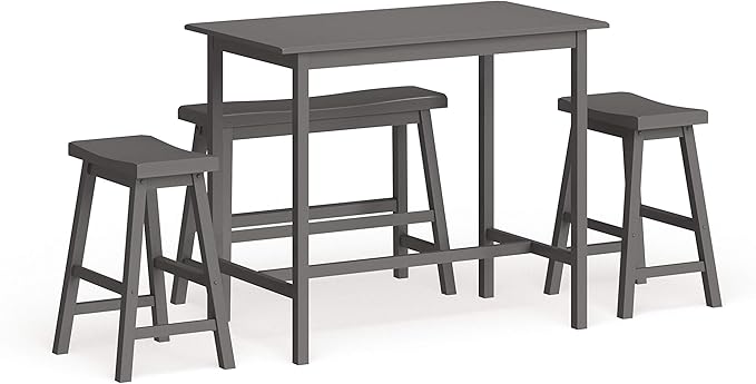 Safavieh Home Collection Haley 4Pc Pub Set, Grey - LeafyLoom