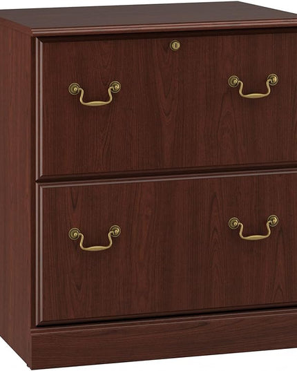 Bush Saratoga Lateral File Cabinet, Harvest Cherry (EX45654-03) - LeafyLoom