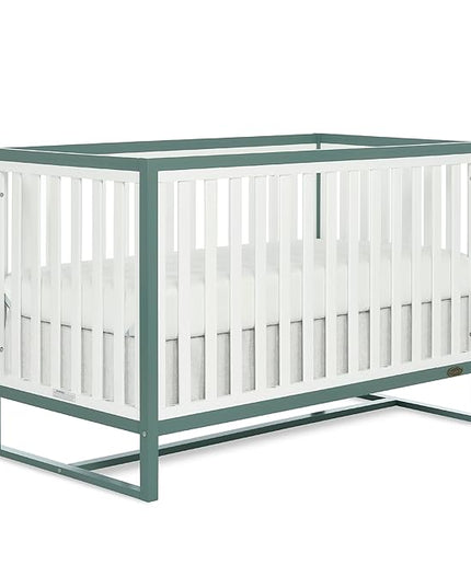 Arlo 5-in-1 Convertible Crib in Jungle Green, JPMA Certified, 3 Mattress Height Settings, Non-Toxic Finish, Made of Sustainable and Sturdy Pinewood - LeafyLoom