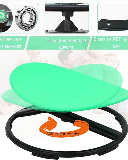 Kids Swivel Chair, Sensory Spin Chair for Autism Kids, Body Coordination Training Chair,Metal Base Non Slip Safer (Green) - LeafyLoom
